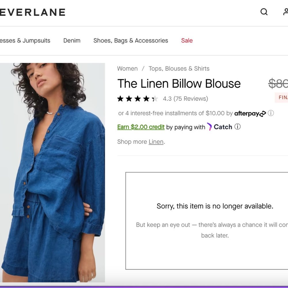 EVERLANE The Linen Billow Blouse - S